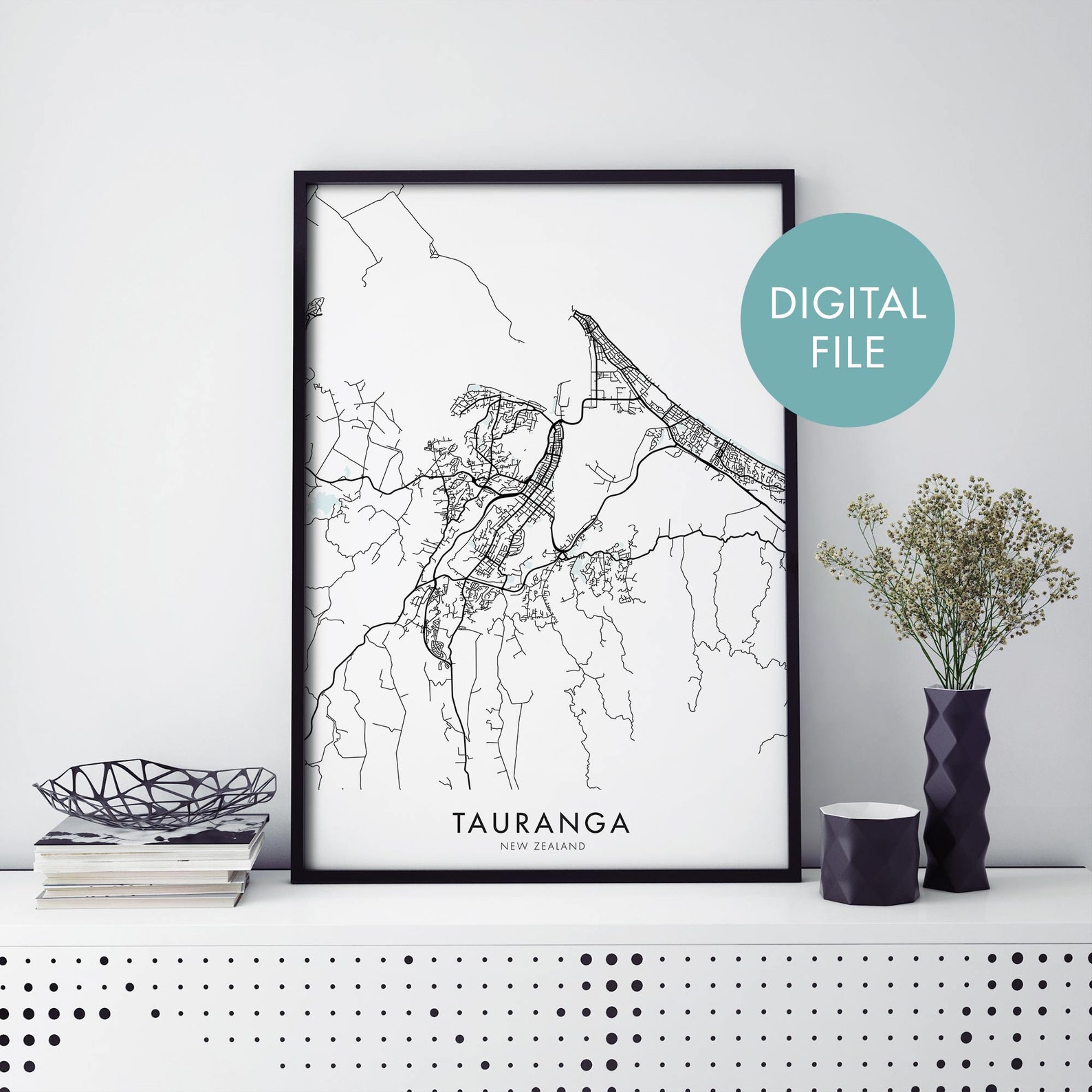 Tauranga New Zealand City Map Print Wall Art Print At Home Etsy