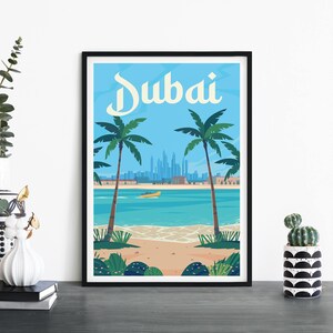 Dubái, Emiratos Árabes Unidos, Arte de pared ilustrativo de viaje, 4 x 6 5 x 7 A4 A3 A2 A1