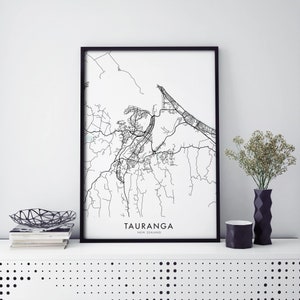 Tauranga, New Zealand Art, City Map Print Wall Art | A4 A3 A2 A1
