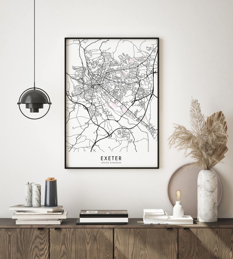 Exeter, England UK Art, City Map Print Wall Art | A4 A3 A2 A1 - Etsy UK