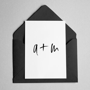 Personalized Initials Card - Engagement, Wedding, Valentine's Day, Love - Brush Font