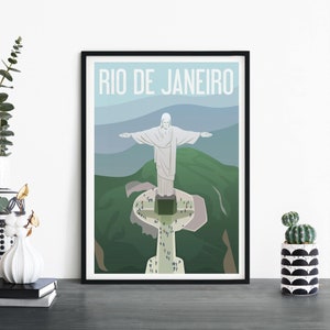 Rio de Janeiro, Brazil | Illustrative Travel Print Wall Art | 4x6 5x7 A4 A3 A2 A1