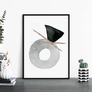 Black & Gold Abstract Print Wall Art | 4x6 5x7 A4 A3 A2 A1