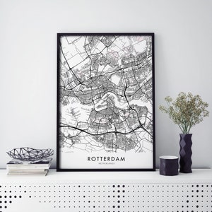 Rotterdam, Niederlande Stadt Kunst, Karte Druck Wandkunst | A4 A3 A2 A1 A1