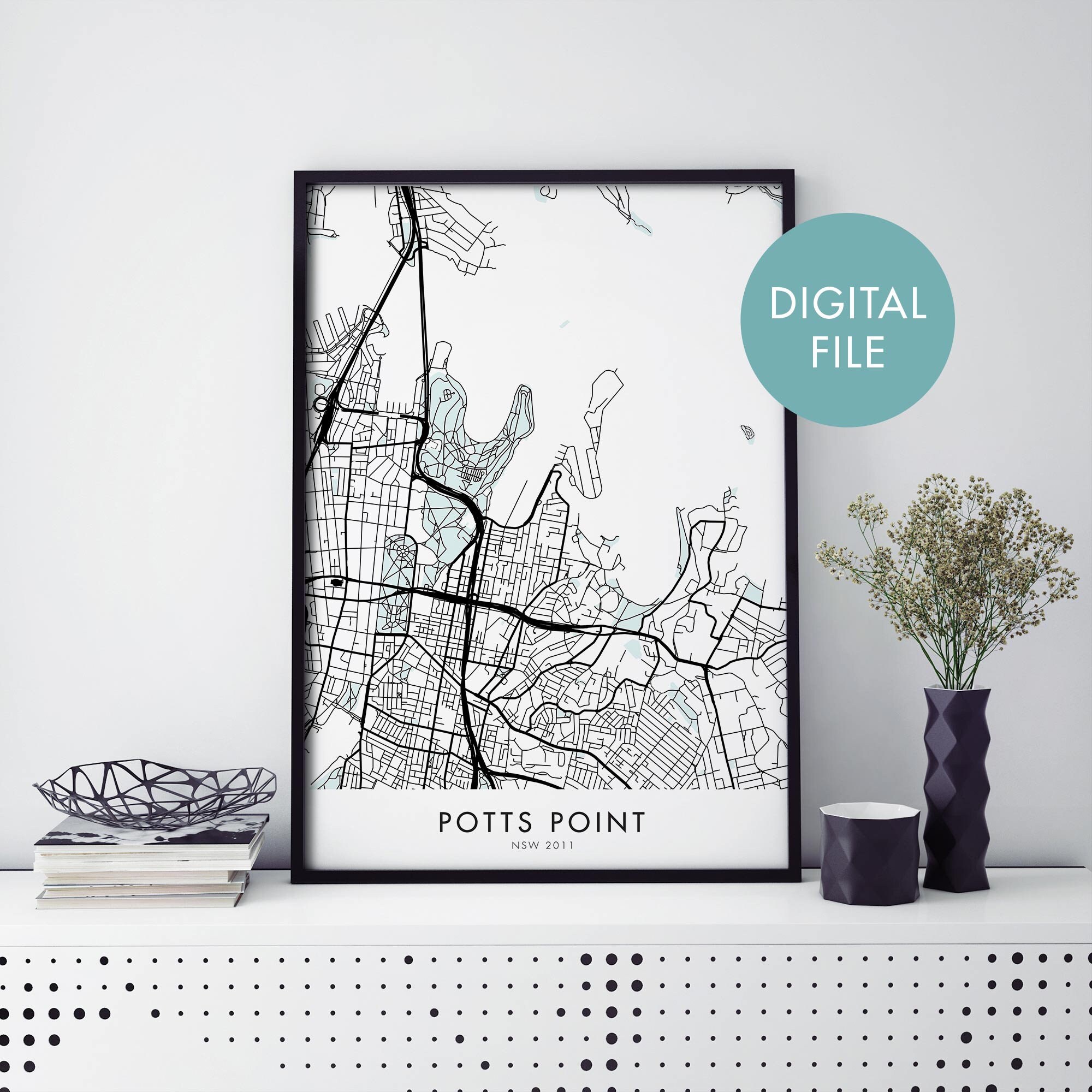 Potts Point Sydney Map Potts Point Sydney Australia City Map Print Wall Art Print | Etsy Norway