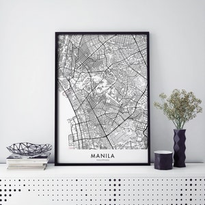 Manila, Philippines City Art, Map Print Wall Art | A4 A3 A2 A1