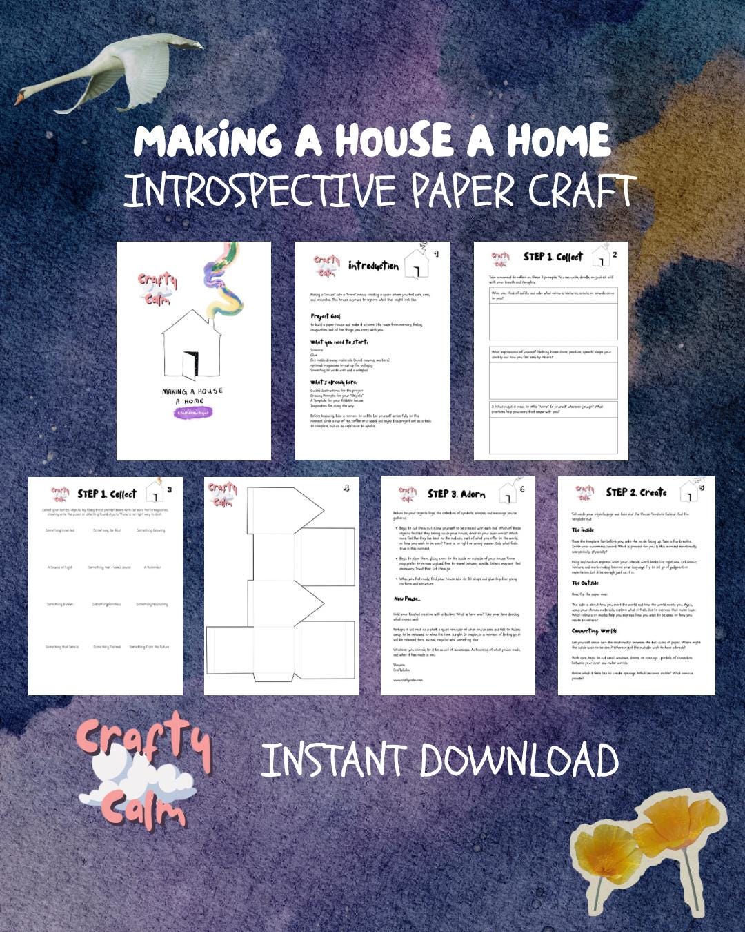 Printable Mindfulness Art Project for Adults (introspective Paper ...