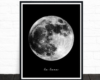 Mond-Druck, Mond-Foto, schwarz und weiß Kindergarten, Planet Kunst, Planet Druck, Weltraum-Kunst, Astrologie Druck, Raum Kunst, schwarz und weiß Druck