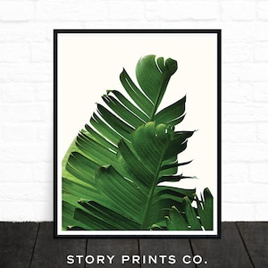 Tropical Print, Palm Leaf Print, Banana Leaf Print, Green, Leaves, Botanical Print, Plant Print, Palm Print, Scandinavian Poster, Nature Art