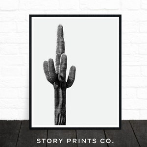 Schwarz und weiß Cactus Druck, Wüste Druck, Kaktus Fotografie, Affiche Scandinave, botanische Kunst, Kalifornien Druck, Kakteen, druckbare Kunst