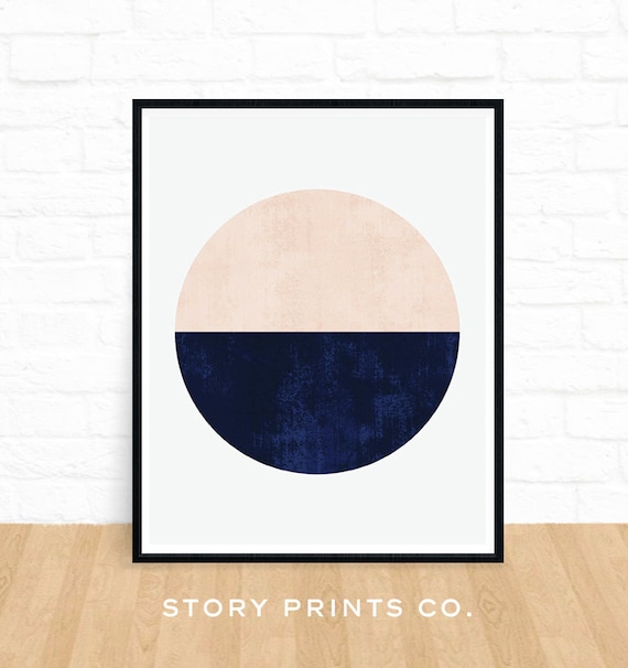 Circle Wall Art, Geometric Circle Print, Indigo Art, Scandinavian, Affiche Scandinave, Home Decor, Minimalist Art, Printable, Gifts for Him