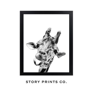 Giraffe Print, Nursery Decor, Giraffe Art, Black and White Animal Print, Nursery Print, Safari, Giraffe Decor, Animal Photography, Printable image 2