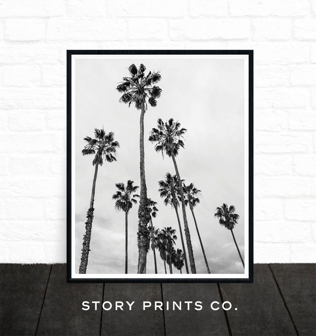 Palm Tree Print, Palm Tree Photo, Black and White Photography, Tropical