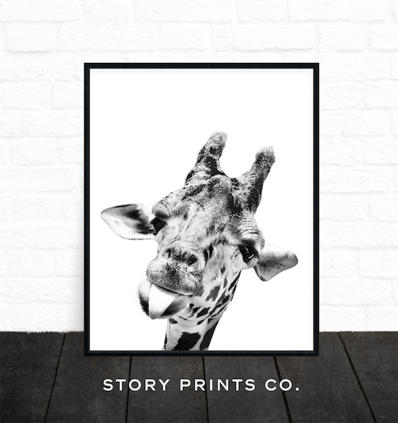 Giraffe Print, Nursery Decor, Giraffe Art, Black and White Animal Print, Nursery Print, Safari, Giraffe Decor, Animal Photography, Printable