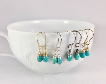 Natural Sleeping Beauty Turquoise Drop Earrings