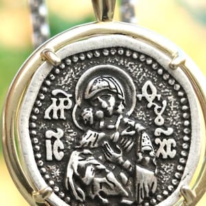 Greek  Orthodox Religious Pendant , Jerusalem symbol Mother of Christ a religious pendant necklace #JRM 285