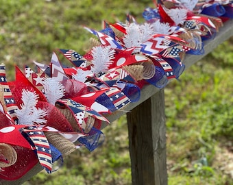 Fourth of July Garland/ 4th of July Garland / Door Garland/ Door Wreath/4th of July Decor