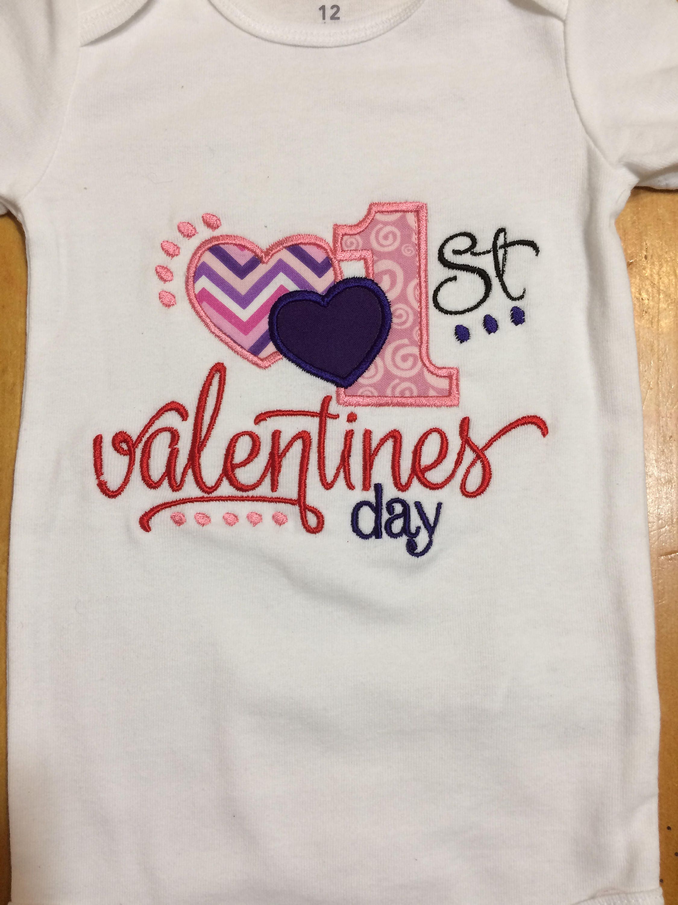 Girls 1st Valentines Day Onesie/ First Valentines Day ...
