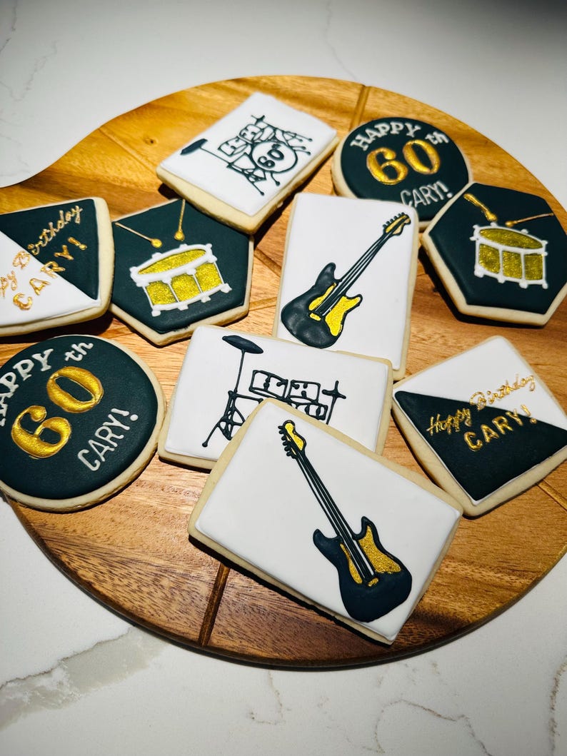 Musical Instruments Drums Guitar Sugar Cookies- Perfect for Party ...