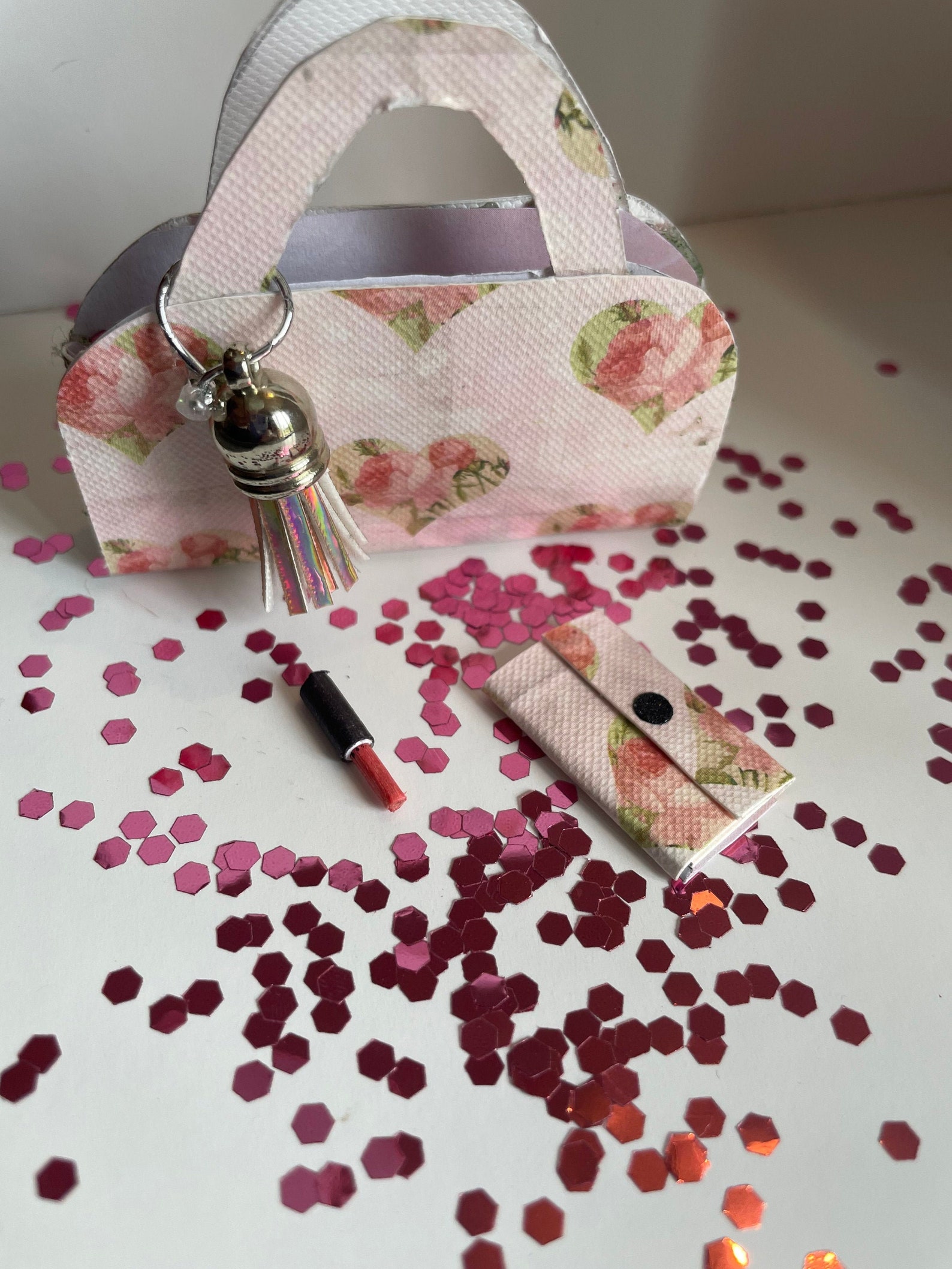 Lovely Flowers Handbag Purse & Lipstick Set for 12 Etsy UK