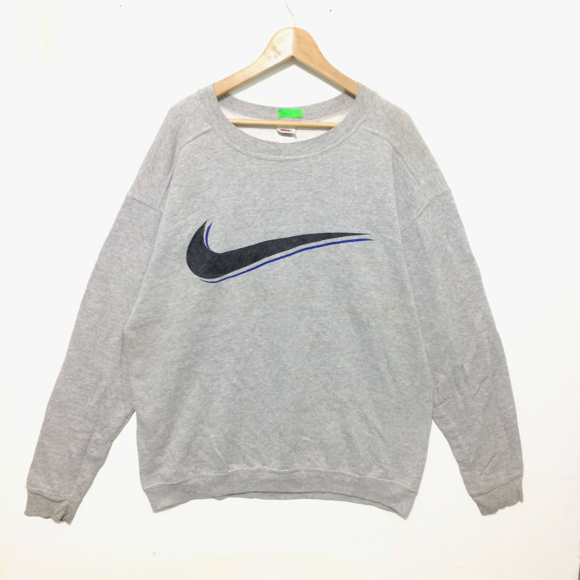 Vintage Nike Big Swoosh Logo Crewneck Sweatshirt Gray Color | Etsy