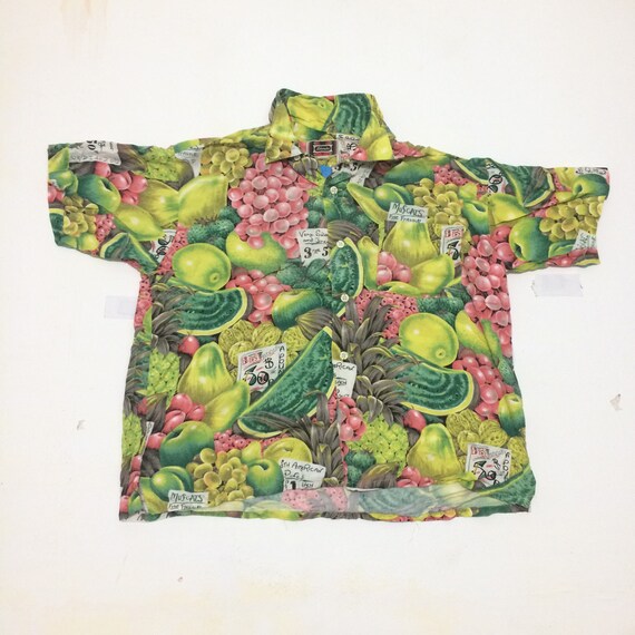 Vintage Hawaiian Shirt Full Fruit Print