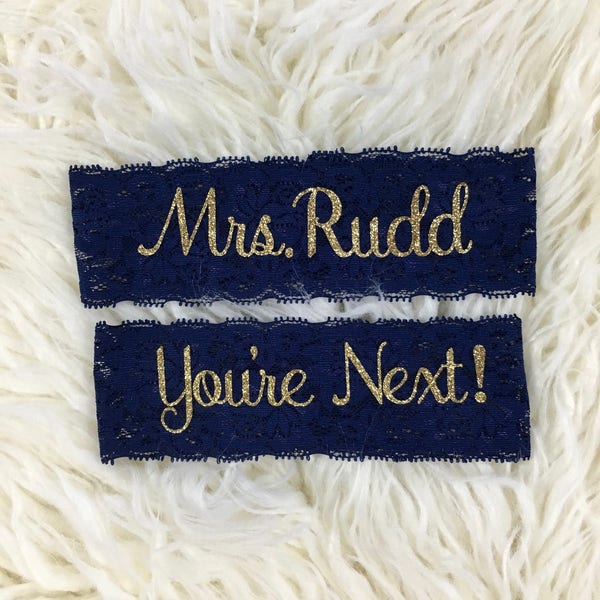 Personalized Garters, Wedding Garters, You're Next, Wedding Garter, Personalized Wedding Garters, Toss Garter, Wedding Garter Set