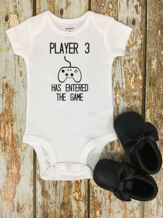 Player 3 Has Entered the Game Coming Soon Baby Onesie\u2122 Pregnancy Announcement Baby Announcement Pregnancy Reveal Video Game