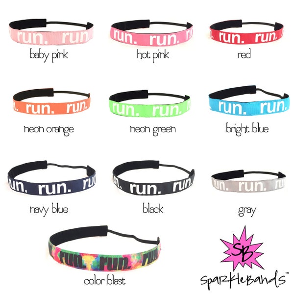 run. Headbands | CHOOSE YOUR COLOR | Running Headband | Non Slip Headband | Fitness Headband | Marathon Headband | 5k race | 10k race