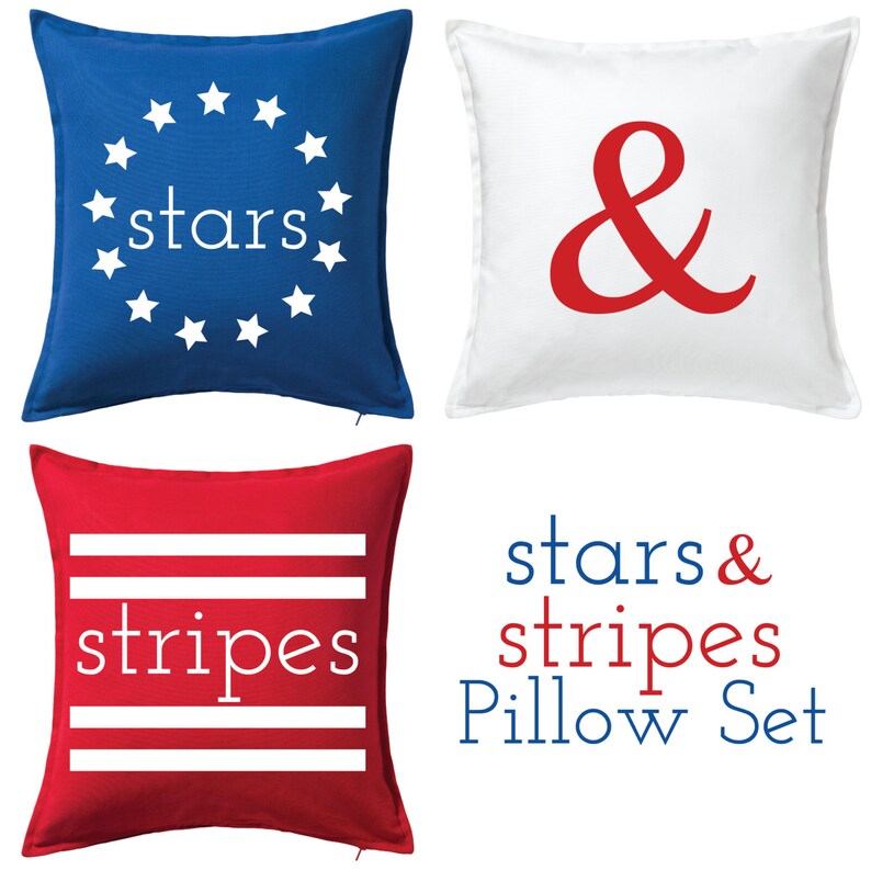 Stars and Stripes Pillow Cover Set Etsy