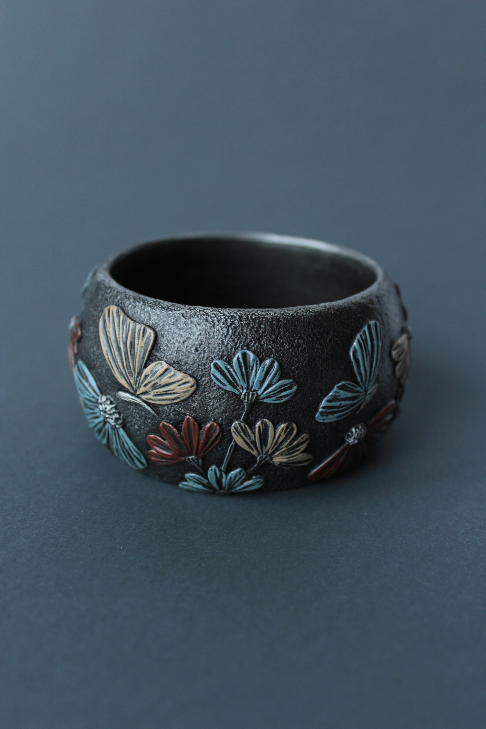 Polymer Clay Jewelry Bracelet Bangle Wide Flower Floral Etsy