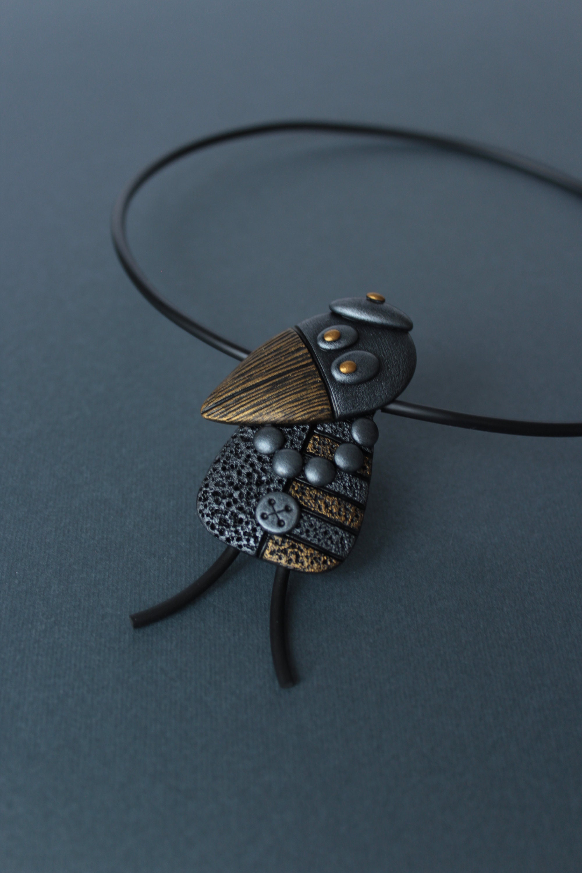 Polymer Clay Pendant Jewelry Bird Raven Crow Animals Silver Etsy