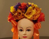 Day of the dead headpiece, dia de los muertos, halloween headpiece. Floral crown