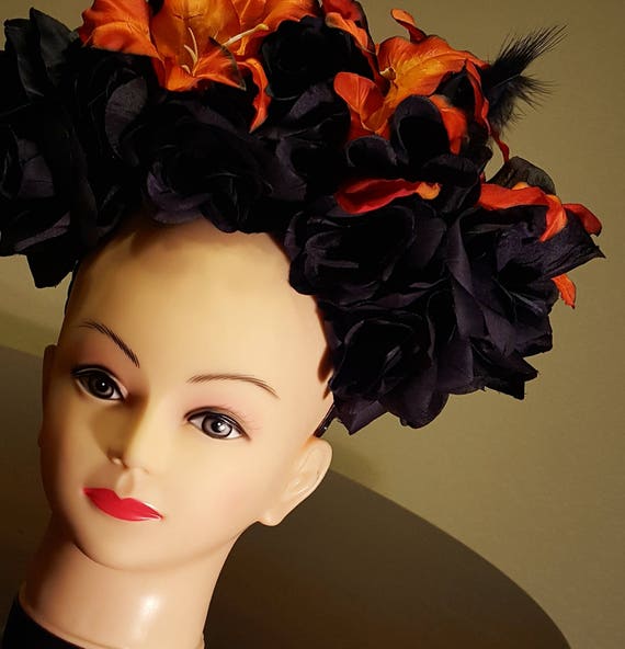 Day Of The Dead Headpiece Dia De Los Muertos Zombie Costume Etsy