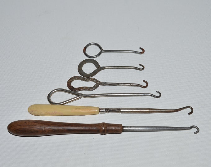 Vintage Button Hooks, Instant Collection, Assorted Buttonhooks, Button