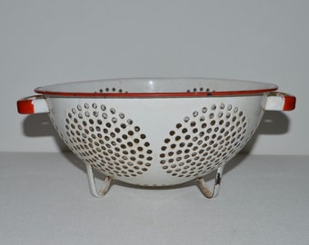 white metal colander