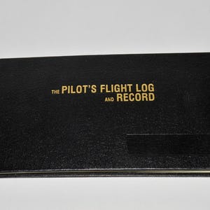 Pilot Flight Log Book, Pilot Flight Hours Ledger Book, Black Hardbound Pilot Logbook, Empty Flight Recording Book, Gift for Pilot