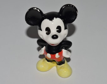 Mickey Mouse Figurine,  Vintage Disney Collectible,  Miniature Mickey Figure,  Pie Eyed Mickey Mouse, Early Disney Memorabilia