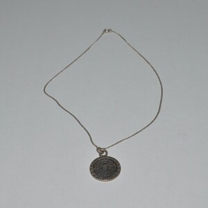 Aztec Calendar Pendant Necklace Mexico Taxco Sterling Silver Aztec