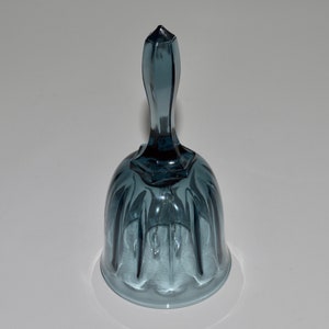 Vintage Fenton Glass Bell, Blue Glass Bell, Fenton Art Glass Collectible Bell, Ribbed Glass Bell, Glass Decor, Glass Gift, Bell Decoration