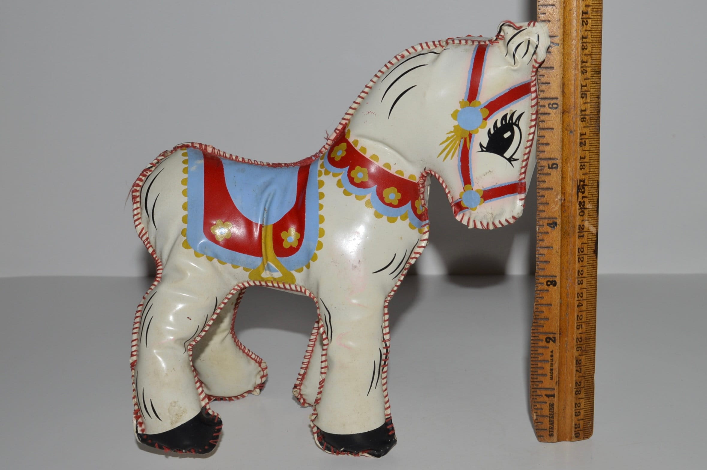Vintage Vinyl Stuffed Animal Mid Century Toy Horse Vinyl Etsy