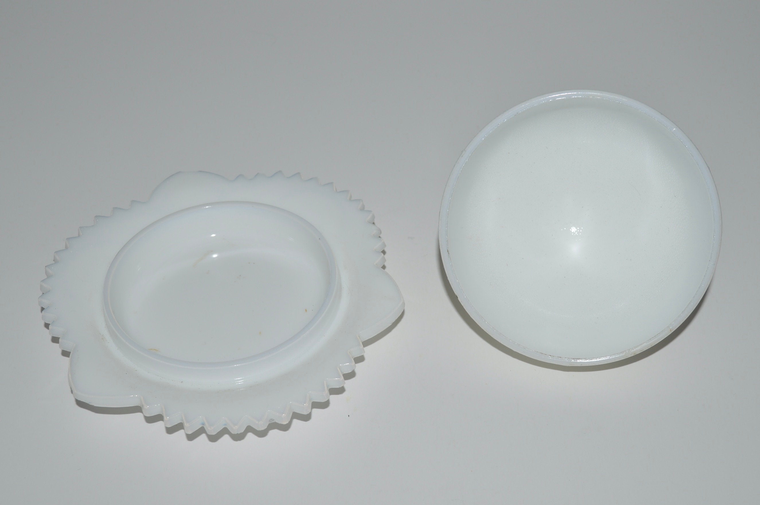 Home & Living Butter Cheese Server Milk Glass Sunburst Serving Dish