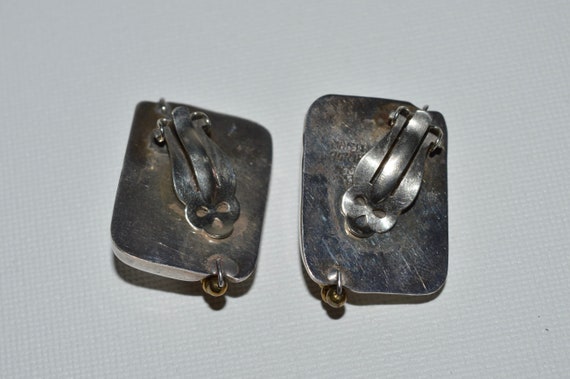 Mexico Orquidia 950 Silver Earrings, Taxco Clip E… - image 3