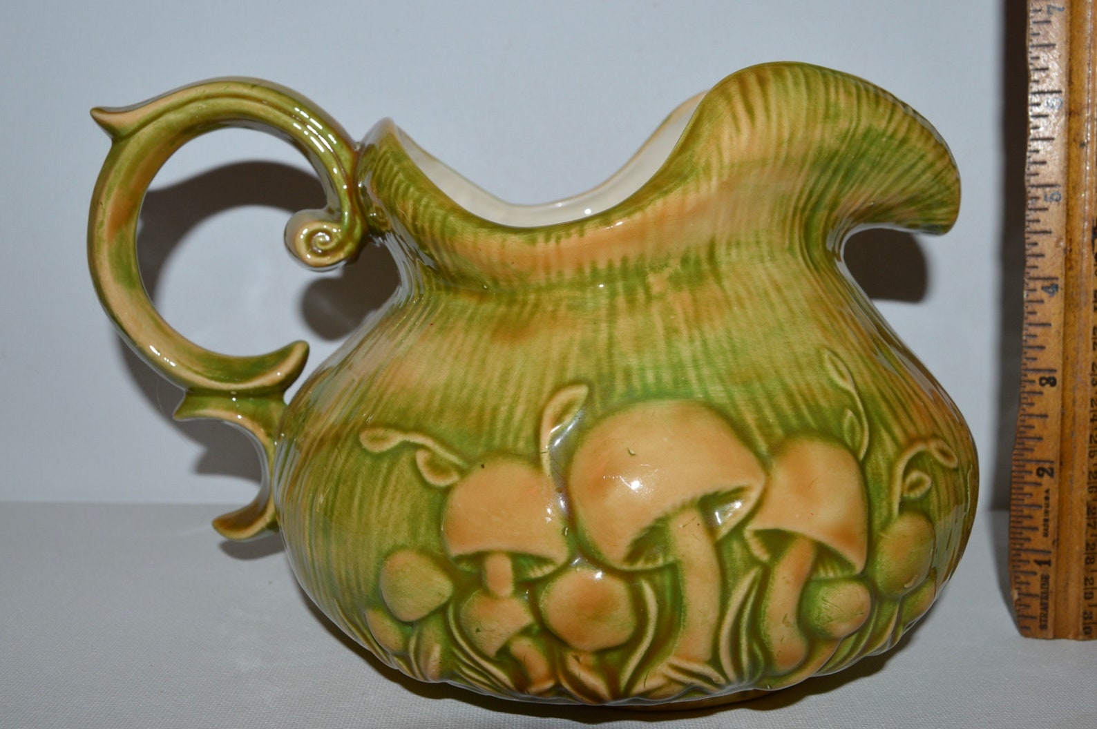 Arnels Mushroom Pitcher Huge Pottery Ceramic Pitcher Etsy