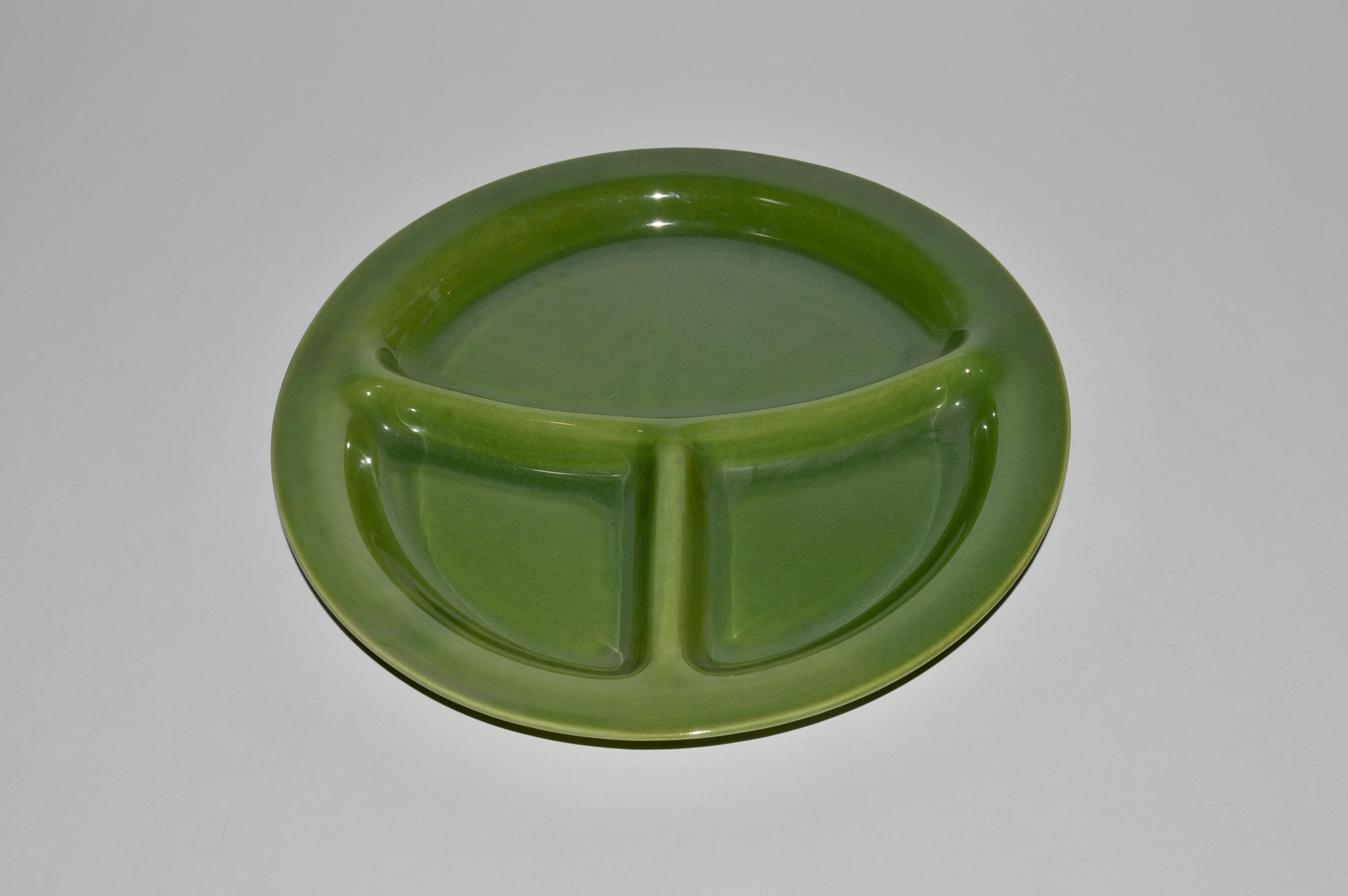 Bauer Pottery 3分割 プレート 深緑 Bauer Pottery USA, Green Divided Plate, Bauer Serving Dish