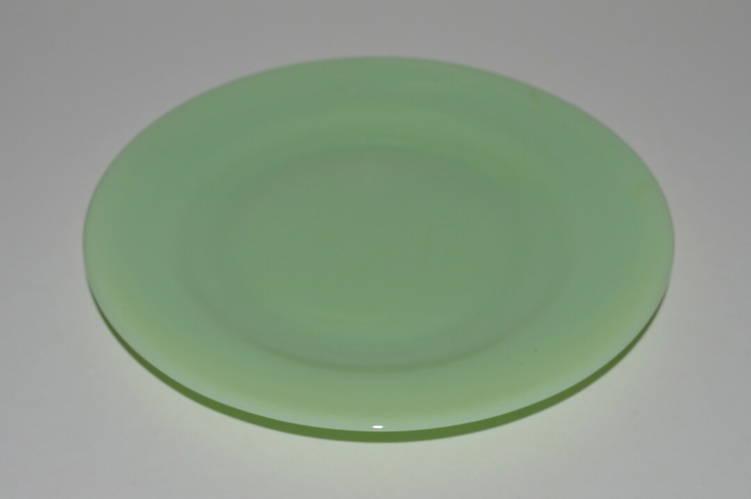 Vintage Green Jadeite Salad Plate, Green Jadite Glass, Fire King Salad