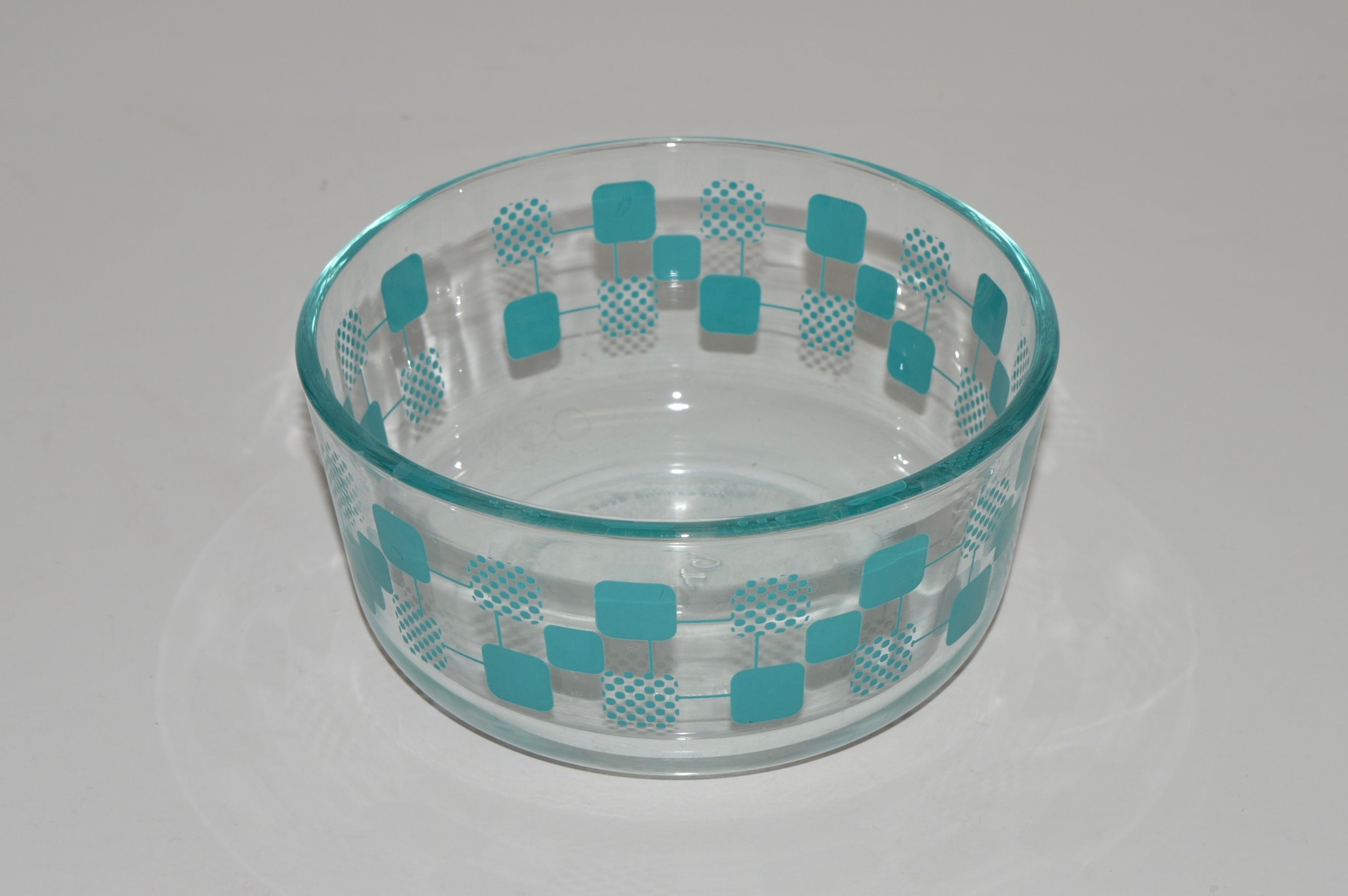 Pyrex 7201 4-Cup Glass Food Storage Bowl w/ 7201-PC Surf Blue Lid
