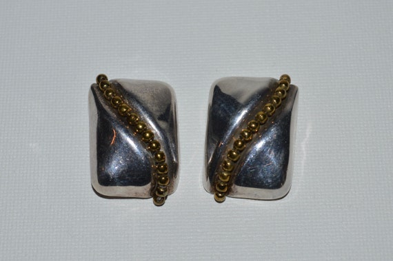 Mexico Orquidia 950 Silver Earrings, Taxco Clip E… - image 1