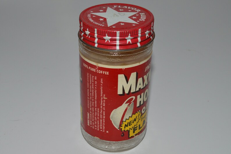 Maxwell House Instant Coffee Jar Vintage Food Jar W Intact Etsy