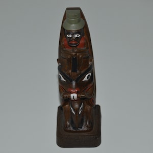 Native Totem Pole Figurine,  Resin Totem Pole, Boma Totem Pole, Canada Totem, Native Totem Pole, Canada Souvenir, Beaver Totem